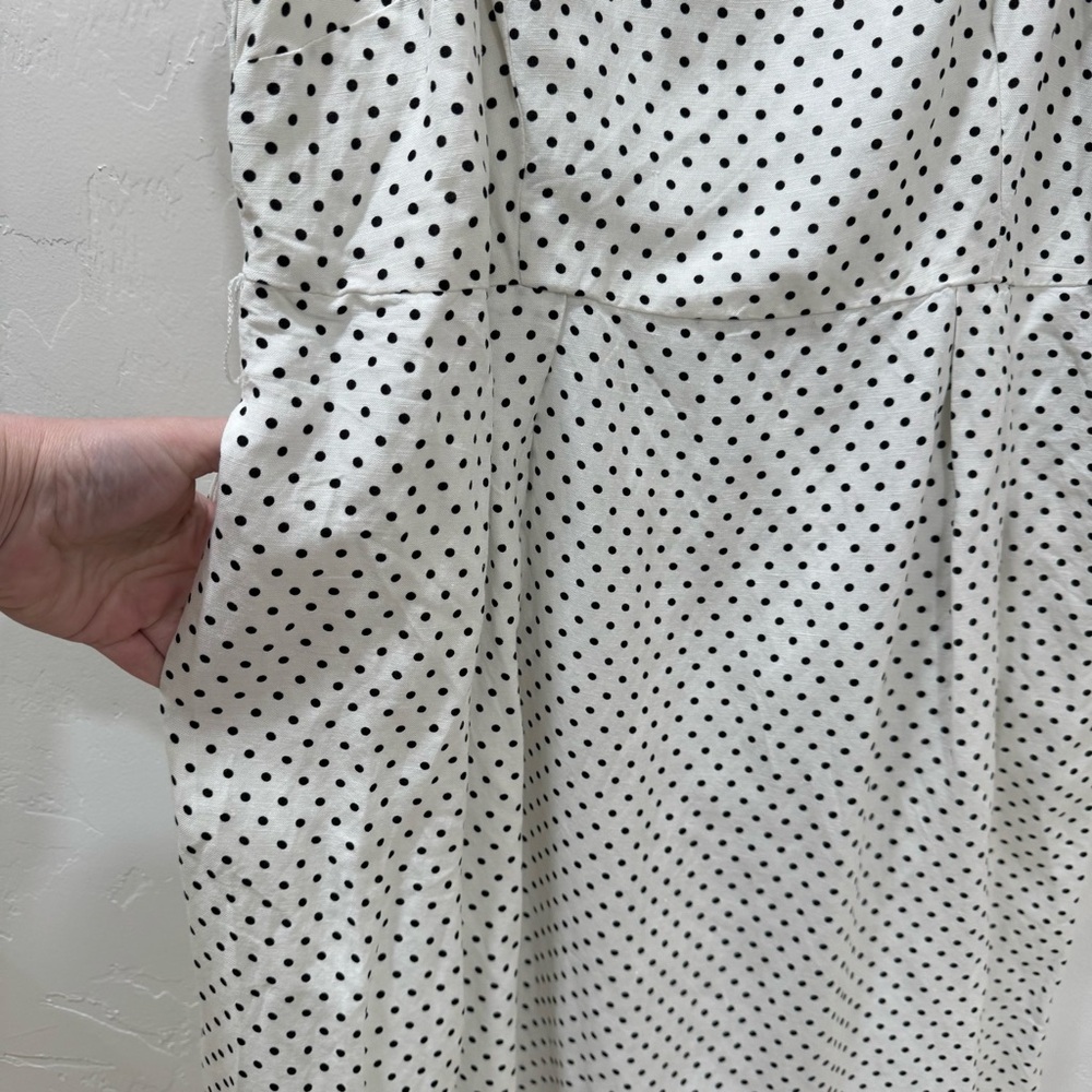 Kate Spade X Target Midi Dress Cream Black Polka Dot Women's XXL *NO BELT - Picture 7 of 15
